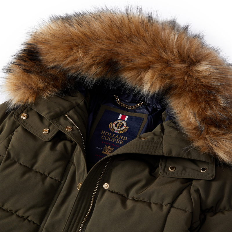 Holland Cooper Stoneleigh Longline Coat - Khaki-7